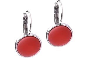 Polarisohrring "Katharina", 12mm original Polariscabochon in vielen attraktiven Farben in einer Klappbrisur aus Edelstahl, handgefertigt von Adi-Modeschmuck in Berlin