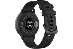 Laffav Compatible with Garmin Vivoactive 3 Strap - 20mm Strap for Vivoactive 5 - Venu 2 Plus Venu Sq Venu - Forerunner 245 645 55, Sport Soft Silicone Bands for Garmin Vivomove HR,Black