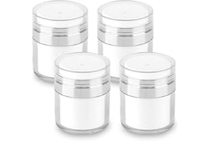 YOYIAG Contenant Cosmetique Vide Cosmetique Pompe: 4 Pièces Portable Pots à Crème Distributeur Pompe Flacon Vide, Contenant Cosmetique Vide, Flacons Pompe sans Air Rechargeables, Voyage et Maison (50ML)