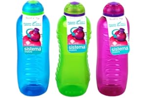 Online Kitchenware Sistema 3 Bottles 460 ml of Beverage, Aqua Blue, Lime Green, Pink per