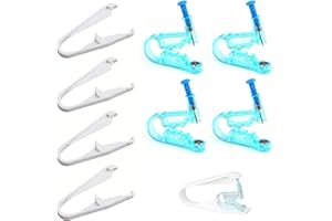 CQQNIU 4 sztuki bezbolesnych pistoletów do przekłuwania uszu i 4 sztuki Booster jednorazowy zestaw narzędzi do piercingu sterylnego z boosterem, łącznie 8 sztuk., Stal nierdzewna