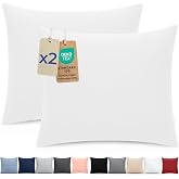 Dreamzie Pillow Case 60 x 60 cm &ndash; Set of 2 Oeko Tex Certified Microfibre with Zip &ndash; Soft and Brushed Pillowcase &ndash; White