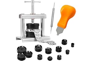 ORAGKE Uhrenpresse, Uhr Presse Set für Uhren Reparatur, Uhrenschließer Einpresswerkzeug Gehäuseschließer für Batteriewechsel, Feinmechaniker Uhrenwerkzeug mit Matrizen Nur für runde Zifferblätter