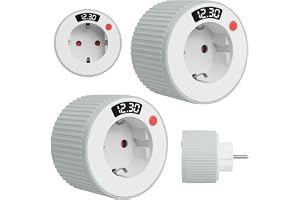 Set med 2 timeruttag, 72 x 72 x 90 mm, eluttag, mekaniska timer, nedräkningsuttag, energibesparande uttag för hushållsapparat
