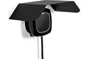 etterr | Tettoia metallica per caricabatteria da auto elettriche | Visiera/Tendina Antpioggia Punto di ricarica EV Esterno | Tetto protettivo pioggia Wallbox (Tetto, Nero)