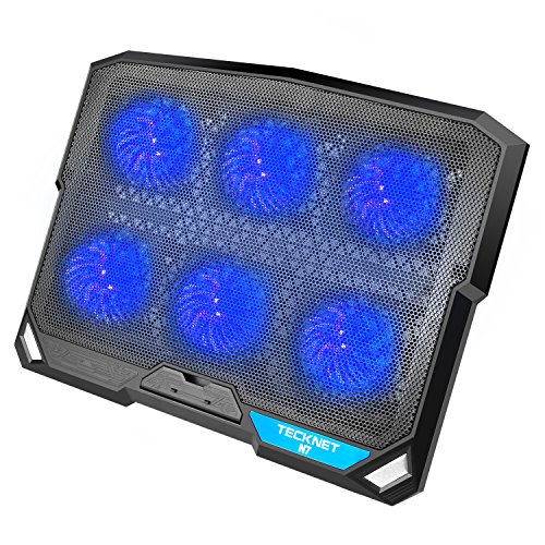 TeckNet Cooling Pad Notebook kühler mit 6 Fans bei 2000 RPM und blaue LED-Laptop Kühler passt 12 "-15,6"