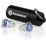 Senner MusicPro - Gehörschutz Ohrstöpsel für Konzert, Festival, Musik und Disco, mit Alubehälter, blau/transparent