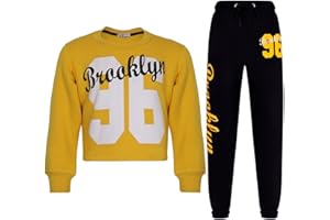 A2Z 4 Kids Girls Sweat Suit Tracksuit Crop Top Sweatshirt Sweat Pants 2 Piece Lounge Suit Set for Children Top Bottom Loungewear Gifts for Children Unisex Age 5-13 Years