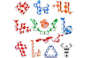 Niaetuto 12 Blocs Serpent Magique,Magique Snake,Magic Snake en Plastique,Mini Puzzle Cube,Cadeau Anniversaire Enfants,3D Magic Snake Puzzle Cube,Jouets De Fête pour Enfants