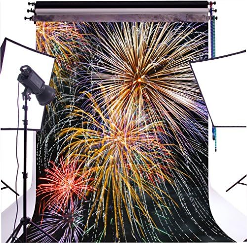 CapiSco 5X7FT Firework Night SkyThin Vinyl Backdrop Customized Photography Background Photo Studio Props XM20A