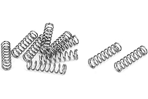 TOP-VIGOR 10Pcs Compression Spring, 4mm OD,0.5mm Wire Size,15mm Free Length Dual Extended Durable Dual Hook Tension Spring for Furniture Screen Doors Repair Projects