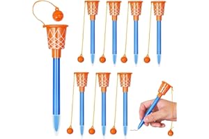 GXGM 8 Stück Basketball Ballpoint Pens With Hoops, 14 Cm Blue Ink Basketball Pens 0.7 Mm Fine Tip Pens Soft Grip Writing Pens,Für Students Children School Office,Basketball Geschenke