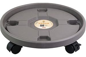 POVANJER Plato para flores con ruedas, soporte para plantas en maceta redonda sobre ruedas con ruedas, fácil mover, bandeja carro para carro flores para árbol interior y exterior