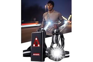 Onalix Lampe de Course à Pied Rechargeable, Lampe LED de Poitrine 2025 Étanche IPX5, Éclairage Sûr et Confortable pour Jogging Nocturne, Randonnée et Activités Extérieures