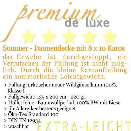 PREMIUM DE LUXE – Daunendecke – Extra Leicht–135x200cm – 100% Gänseflaum – 220 gr. – Deutsches Qualitätsprodukt – 975.98.003 - 3