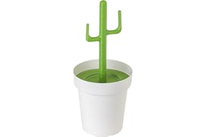 VIGAR - Pattumiera da Bagno - Secchio Rimovibile con Manico - Modello Cactus - Accessorio da Bagno a Forma di Bella Pianta - capacità 3 Litri - Verde e Bianco