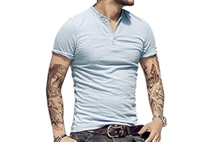 palglg Uomo Tshirt Casuale Manica Corta Maglietta Palestra V Neck Cotone