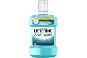 LISTERINE Cool Mint, Collutorio al gusto Menta a base di Oli Essenziali Antibatterici di Menta, Timo, Betulla, Collutorio Listerine per un alito fresco e un'igiene orale completa, 1 L