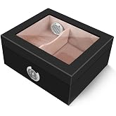 Siyah Camlı Humidor Puro Kutusu rc44