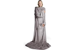 ‎BLUMTAL Blumtal Ärmeldecke Unisex - Kuscheldecke flauschig mit Ärmeln - OEKO-TEX zertifizierte Decke mit Ärmeln und Fußtasche - Ärmeldecke Damen & Herren - Decke mit Armen Erwachsene in verschiedenen Farben