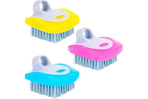 ADDLOTLOT 3 PCS Vegetable Brushs Potato Scrubber Brush Finger Grip Dish Brush Scrubbing Brushes Fruit Cleaning Tool Non Slip Grip Cleaning Tools for Kitchen Washing Fruit Carrots Mushrooms