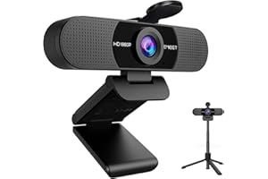 EMEET C960 Webcam with Tripod, 1080p Webcam with Microphone, Adjustable Height Mini Tripod, C960 Web Camera with Privacy Cover, Plug & Play Webcam with Stand for Zoom/Skype/YouTube/FaceTime