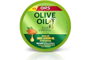 ORS Olive Oil Edge Control Hair Gel - 64g/2.25oz, For Hair Strengthening, Infused With Olive & Sweet Almond Oil, For Extra Hold, Shining, & Moisturizing