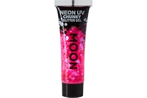 Moon Glow Gel glitterato UV per viso e corpo al neon, Magenta, 12 ml (confezione da 1)
