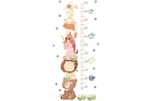 HIMKI Toise pour enfants - Sticker mural pour chambre d'enfant - Diagramme de hauteur - Autocollant mural animaux de la forêt - Cadeaux pour garçons et filles - Échelle mesure 50 à 150 cm (animaux de