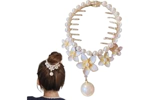 TRAZIEWELL Dutt Maker Blondes Haar - Haaraccessoires Damen Perle Haarnadeln Haar Zubehör für Frauen Haar Pferdeschwanz Schnallen 0814