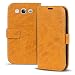 Produktbild Samsung Galaxy S3, S3 Neo Bookstyle Hülle,Conie Mobile Handytasche Wallet Tasche PU Leder Schutzhülle Klapptasche, Kartenfächer, Book Case in Gelbbraun