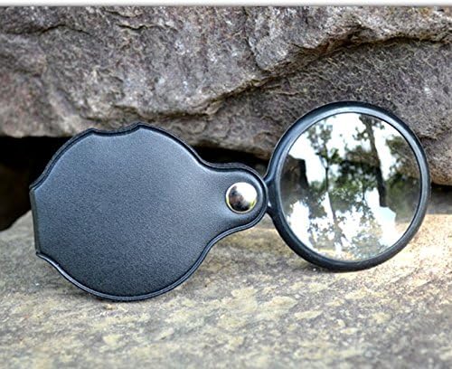 DFHHG® Handheld Magnifying Glass, Glass Lenses Black 128 * 56 Mm easy to carry