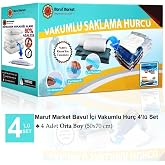 Beyyine Home Marufmarket Vakumlu Saklama Poşet Set 4'l&uuml; Bavul I&ccedil;i - Vakumlu Hur&ccedil; - Vakumlu Torba ŞEFFAF