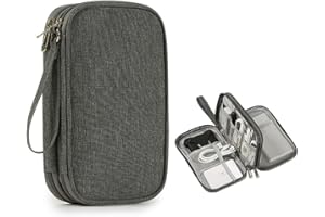 DDKY 1 Articolo 21*13*5CM Organizer Cavi da viaggio,Borsa Organizer per Cavi, Custodia per Elettronica,Organizzatore Multifunzione per Cavi,Adattatore,USB,Disco Rigido,Tablet,Caricabatterie (Grigio…)
