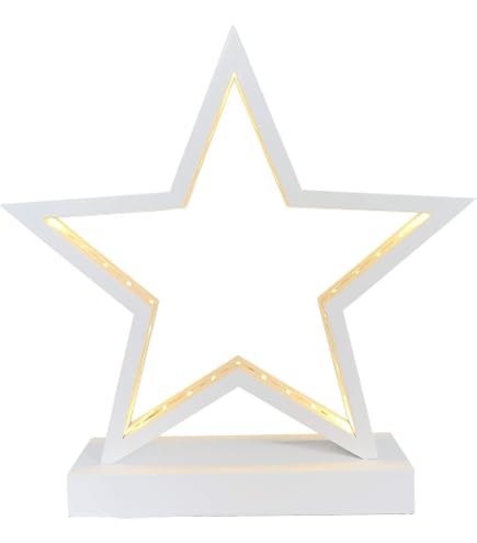 Lights4fun Micro LED Stern 'Osby' Mit Roten Pompons, 50 Cm – Batteriebetrieben, Timer-Funktion