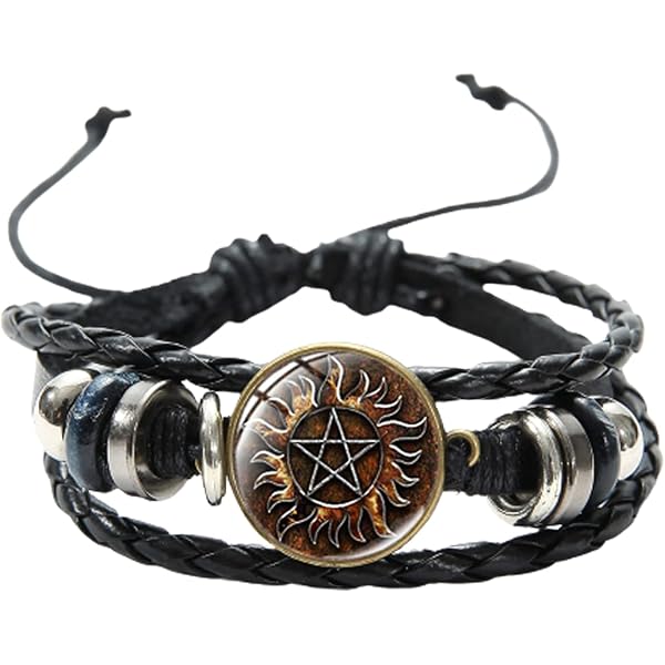 Collier Amulette Supernatural Dean Winchester - Pendentif Masque Démon En Bronze, Bijou Fan Série TV