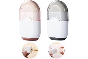 QIANEFFORT Pencil Sharpener with Eraser, 2PCS Portable Rubber and Sharpener 2 in 1 Pencil Sharpener with Eraser for Kids Adults Student School Home Office Supplies (Random Color)