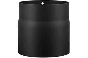 LANZZAS Tuyau de poêle 150 mm, diamètre nominal 150 mm, couleur : noir métallisé