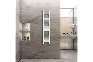 Warmehaus Radiatore scaletta scaletta per scaldasalviette diritta bianca, 1400 x 300 mm, per riscaldamento centralizzato, per bagno e cucina
