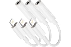 BABBLEICE (Latest Version) iPhone Adapter，3 Pack iPhone to 3.5mm Jack Aux Audio Accessories Headset Splitter Adaptor Compatible for Music Compatible with iPhone 14/13 Pro Max X/XR 7/8 Support All iOS System