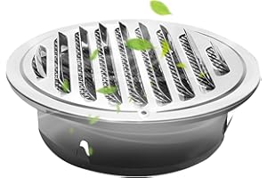 MOLBORY Kratka wentylacyjna 150 mm: kratka wentylacyjna ze stali nierdzewnej, okrągła kratka wentylacyjna z ochroną przed owadami, kratka wentylacyjna do kominka, kuchni, łazienki, wentylacja