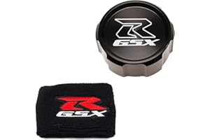 BUSEB Motorcycle Front Brake Fluid Cap Master Cylinder Reservoir Cover & 3D Embroidered Sock Cover For GSXR 750 600 1000 GSX-R (Color : Black)