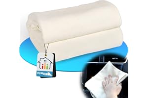 FlyWave Pelle di Daino (Pelle di Pecora Naturale) Pelle di Daino per Auto Professionale Circa 40 x 60cm, Pelle Daino per Auto di Alta Qualità, Pelle Daino per Specchi, Finestre, Vetro