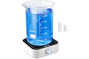 PRECIPETTE Magnetic Stirrer, 5000ml, 350-3000RPM, LED Digital Magnetic Mixer with Stir Bar (UK plug)