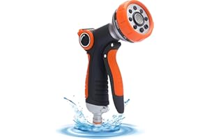 YYAOEMI Garden Hose Spray Gun - 8 Adjustable Patterns, High-Pressure Nozzle for Plants, Lawns, Cars, Bikes, and Pets Bathing