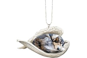 Lidssacde Haustier-Halskette Mit Schlafendem Hund-Anhänger - Süße Engel Halskette - Persönliches Geschenk Für Tierliebhaber - Geschenke Für Jungen Und Mädchen - Ketten Befestigung