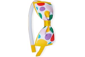 MeiMei Multicolor Spot Dot Yellow Circle Hair Bow Headband – Handmade Grosgrain Ribbon Hairband for Girls & Women, Cute Hair Accessories, 1 Piece (Spot 2, TUX38 Grip HB)