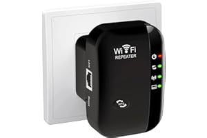 JORPETS 2024 Newest WiFi Booster, WiFi Extender, WiFi Repeater, Covers Up to 3650 Sq.ft and 45 Devices, Internet Booster - with Ethernet Port, Quick Setup, Home Wireless Signal Booster -Black
