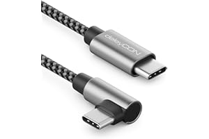 deleyCON 1m Kabel USB C 1x 90° Kątowy PD3.0 (60W Szybkie Ładowanie) Kabel C do C do Ładowania iPhone 17 16 15 Pro Max Samsung S25 S24 S23 S22 Pixel iPad Pro MacBook Air Tablety Switch PS5