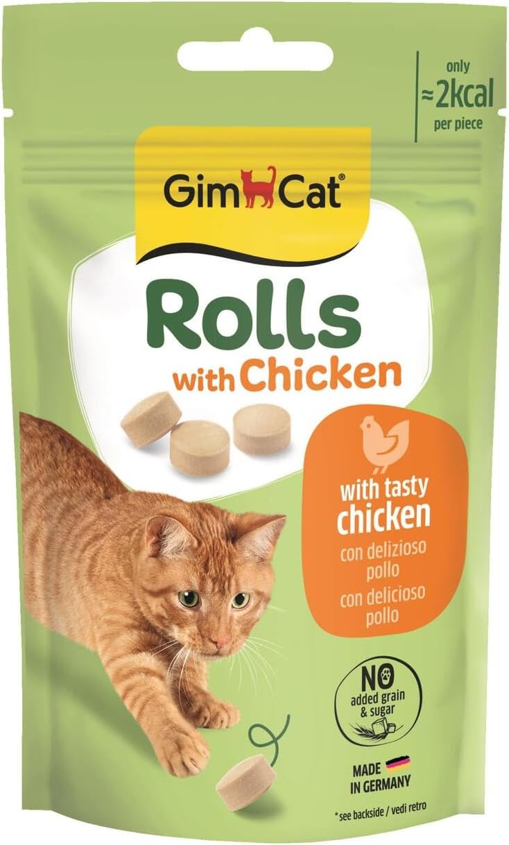 GimCat Rolls with Chicken (Tavuklu) Kedi Ödül Tableti 50 gr - Görsel 3
